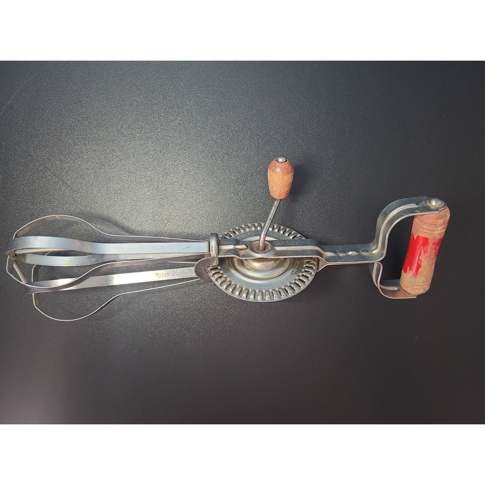 VINTAGE, 1930's Androck,  Made In USA 12 inch Stainless Hand Mixer / Egg Beater